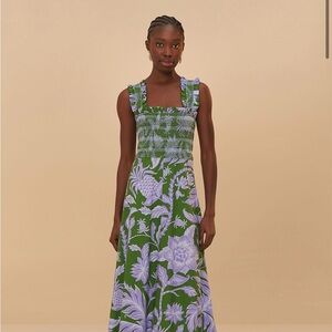 FARM Rio Green and Lavender Maxi Dress